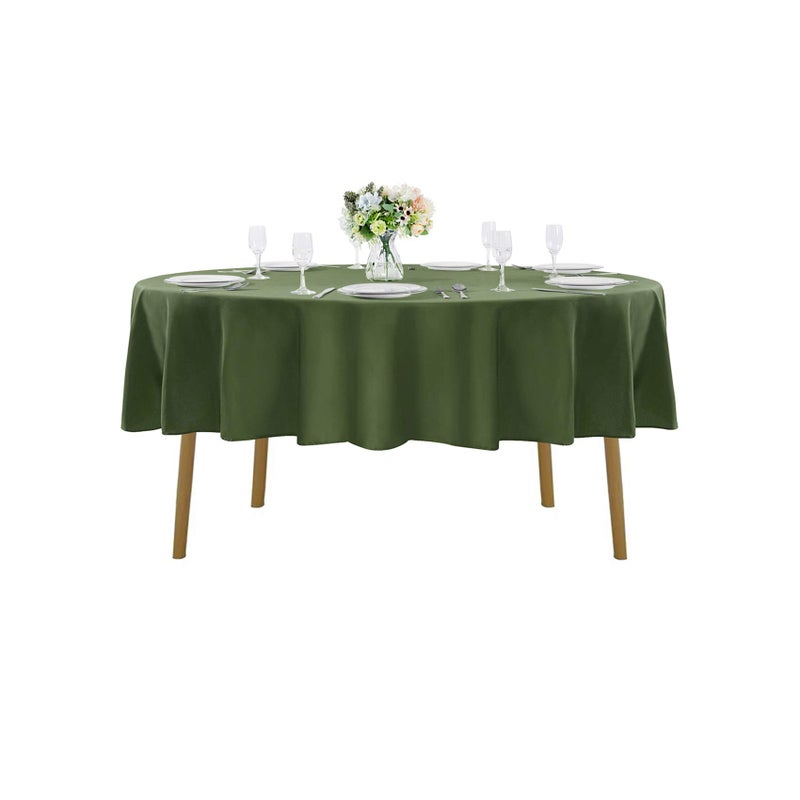 Cupuamon 70 inch Round Tablecloth Washable Polyester Table Cloth Decorative Table Cover for Wedding Party Dining Banquetï¼ˆ70 inch,Willowï¼‰ - Image 1